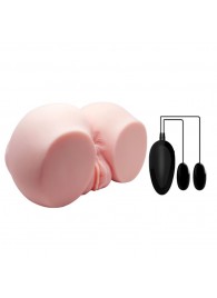Телесный мастурбатор с двумя любовными тоннелями и вибрацией - Baile - в Йошкар-Оле купить с доставкой