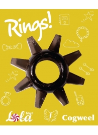 Чёрное эрекционное кольцо Rings Cogweel - Lola Games - в Йошкар-Оле купить с доставкой