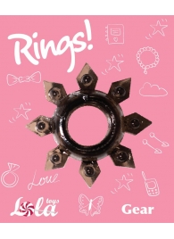 Чёрное эрекционное кольцо Rings Gear - Lola Games - в Йошкар-Оле купить с доставкой