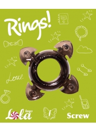 Чёрное эрекционное кольцо Rings Screw - Lola Games - в Йошкар-Оле купить с доставкой