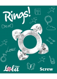 Прозрачное эрекционное кольцо Rings Screw - Lola Games - в Йошкар-Оле купить с доставкой