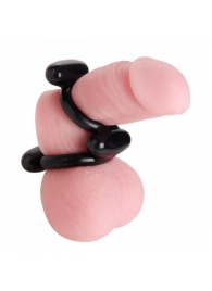 Двойное эрекционное кольцо Dual Stretch To Fit Cock and Ball Ring - XR Brands - в Йошкар-Оле купить с доставкой