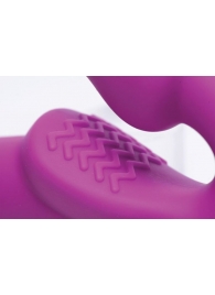 Ярко-розовый безремневой вибрострапон Evoke Vibrating Strapless Silicone Strap-on Dildo - XR Brands - купить с доставкой в Йошкар-Оле