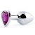 Серебристая анальная пробка с фиолетовым кристаллом-сердечком - 8 см. - Anal Jewelry Plug - купить с доставкой в Йошкар-Оле