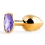 Золотистая анальная пробка с фиолетовым стразом - 7,2 см. - Anal Jewelry Plug - купить с доставкой в Йошкар-Оле