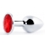 Серебристая анальная пробка с красным стразом - 7,2 см. - Anal Jewelry Plug - купить с доставкой в Йошкар-Оле