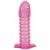 Гелевая розовая насадка с шипами - 12 см. - Toyfa Basic - в Йошкар-Оле купить с доставкой