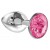 Малая серебристая анальная пробка Diamond Pink Sparkle Small с розовым кристаллом - 7 см. - Lola Games - купить с доставкой в Йошкар-Оле
