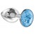 Малая серебристая анальная пробка Diamond Light blue Sparkle Small с голубым кристаллом - 7 см. - Lola Games - купить с доставкой в Йошкар-Оле