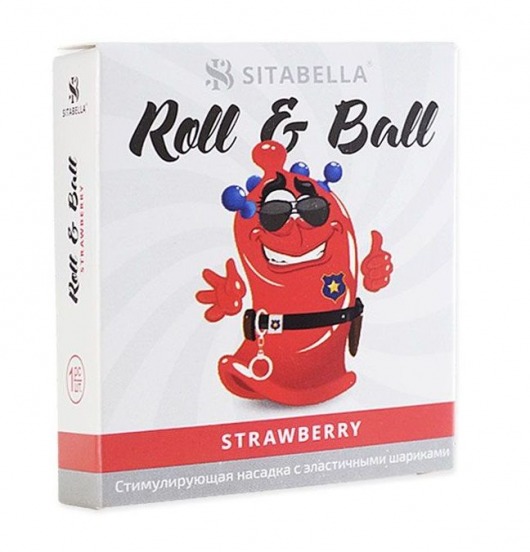 Стимулирующий презерватив-насадка Roll   Ball Strawberry - Sitabella - купить с доставкой в Йошкар-Оле