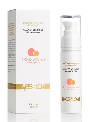 Универсальный массажный гель-смазка Allover Delicious Massage Gel с ароматом персика и аброкоса - 50 мл. - YESforLOV - купить с доставкой в Йошкар-Оле