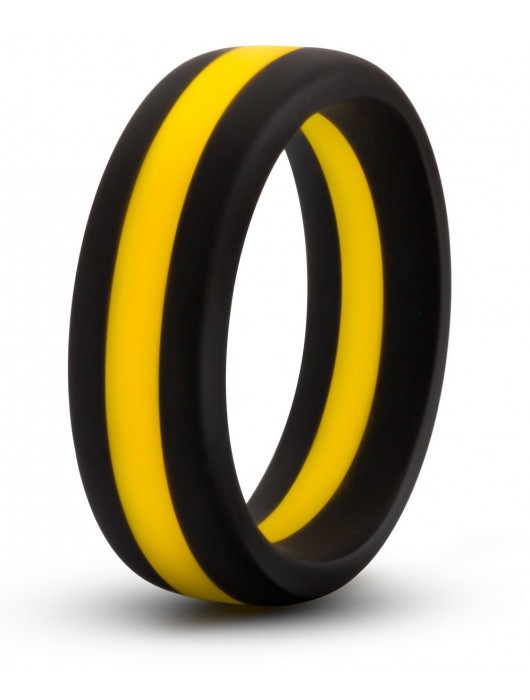 Черно-желтое силиконовое эрекционное кольцо Silicone Go Pro Cock Ring - Blush Novelties - в Йошкар-Оле купить с доставкой