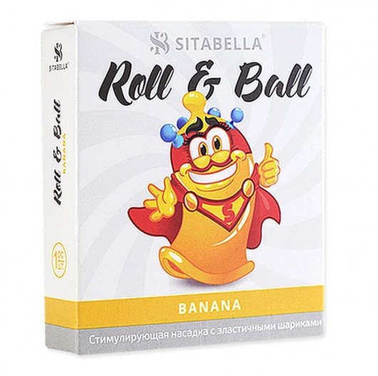 Стимулирующий презерватив-насадка Roll   Ball Banana - Sitabella - купить с доставкой в Йошкар-Оле