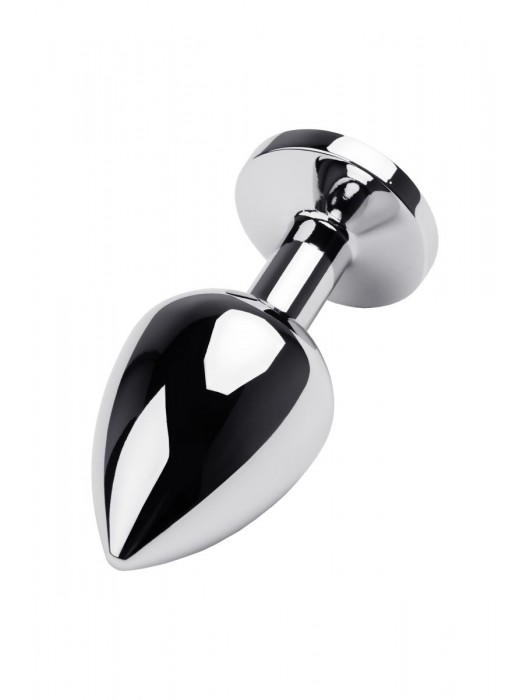 Серебристая коническая анальная пробка с красным кристаллом - 8 см. - ToyFa - купить с доставкой в Йошкар-Оле