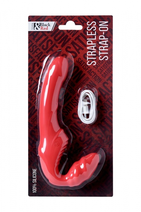 Красный безремневой страпон с вибрацией - ToyFa - купить с доставкой в Йошкар-Оле