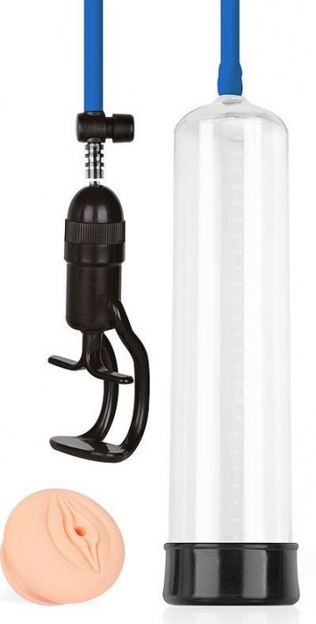 Прозрачная вакуумная помпа Sex Expert с насадкой-вагиной - Sex Expert - в Йошкар-Оле купить с доставкой