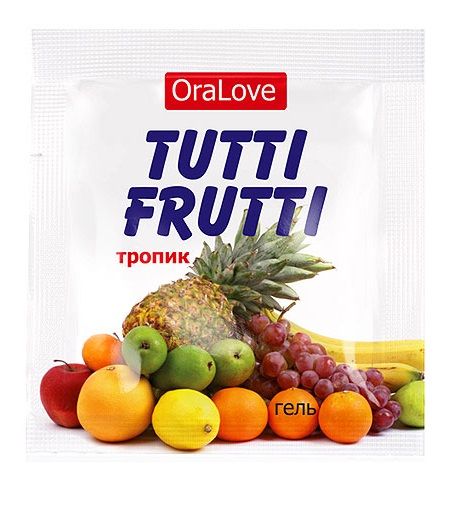 Пробник гель-смазки Tutti-frutti со вкусом тропических фруктов - 4 гр. - Биоритм - купить с доставкой в Йошкар-Оле