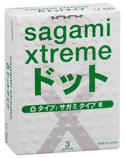 Презервативы Sagami Xtreme SUPER DOTS с точками - 3 шт. - Sagami - купить с доставкой в Йошкар-Оле