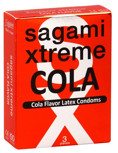 Ароматизированные презервативы Sagami Xtreme COLA - 3 шт. - Sagami - купить с доставкой в Йошкар-Оле