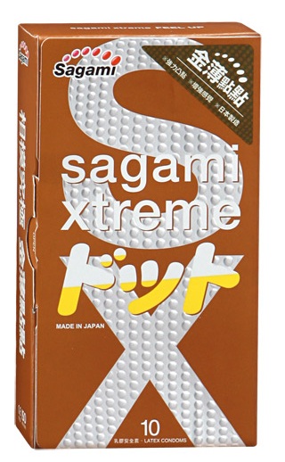 Презервативы Sagami Xtreme FEEL UP с точечной текстурой и линиями прилегания - 10 шт. - Sagami - купить с доставкой в Йошкар-Оле