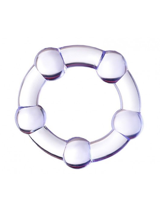 Фиолетовое эрекционное кольцо на пенис с бусинами - Штучки-дрючки - в Йошкар-Оле купить с доставкой