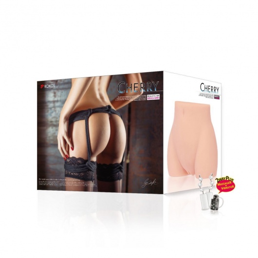 Мастурбатор-полуторс Cherry с вибрацией и двумя любовными тоннелями - KOKOS - в Йошкар-Оле купить с доставкой