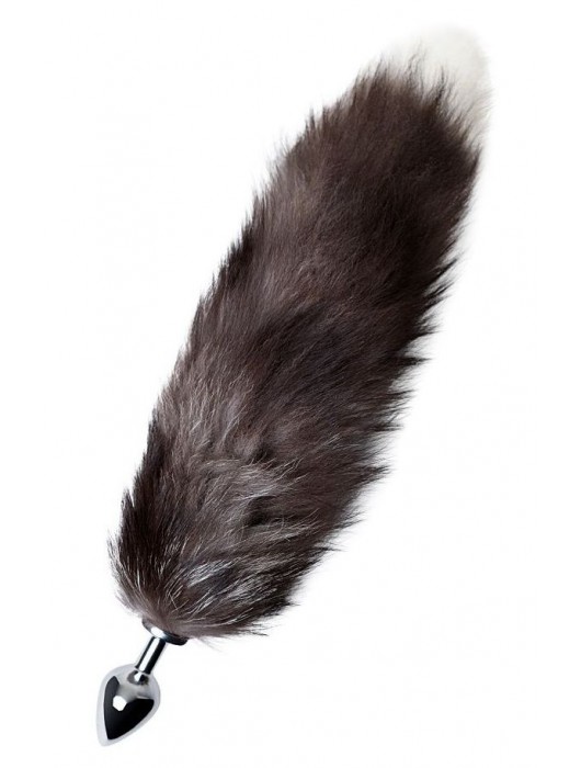 Серебристая металлическая анальная втулка с хвостом чернобурой лисы - размер S - ToyFa - купить с доставкой в Йошкар-Оле