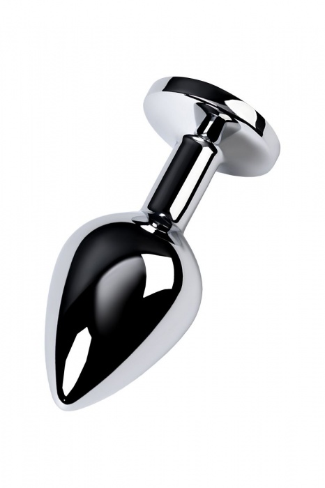 Серебристая конусовидная анальная пробка с голубым кристаллом - 8 см. - ToyFa - купить с доставкой в Йошкар-Оле