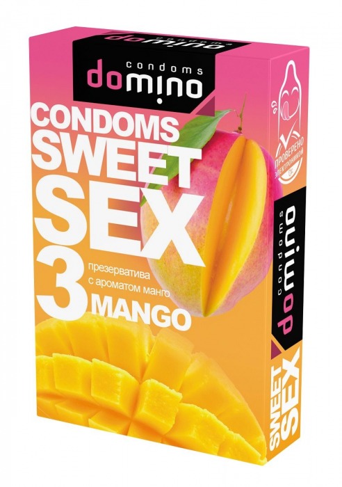 Презервативы для орального секса DOMINO Sweet Sex с ароматом манго - 3 шт. - Domino - купить с доставкой в Йошкар-Оле