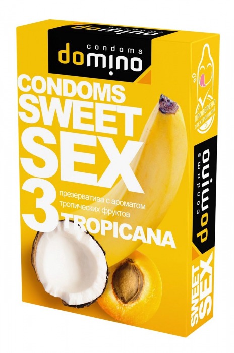 Презервативы для орального секса DOMINO Sweet Sex с ароматом тропических фруктов - 3 шт. - Domino - купить с доставкой в Йошкар-Оле