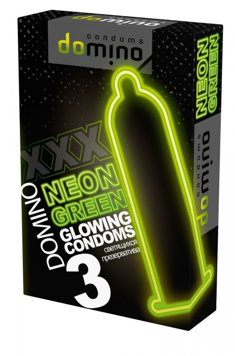 Презервативы DOMINO Neon Green со светящимся в темноте кончиком - 3 шт. - Domino - купить с доставкой в Йошкар-Оле