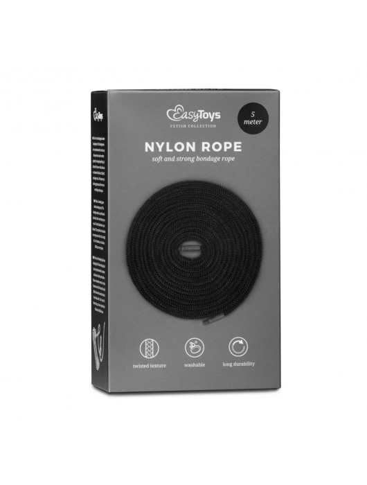 Черная веревка для бондажа Easytoys Bondage Rope - 5 м. - Easy toys - купить с доставкой в Йошкар-Оле