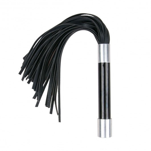 Черная плеть Easytoys Flogger With Metal Grip - 38 см. - Easy toys - купить с доставкой в Йошкар-Оле