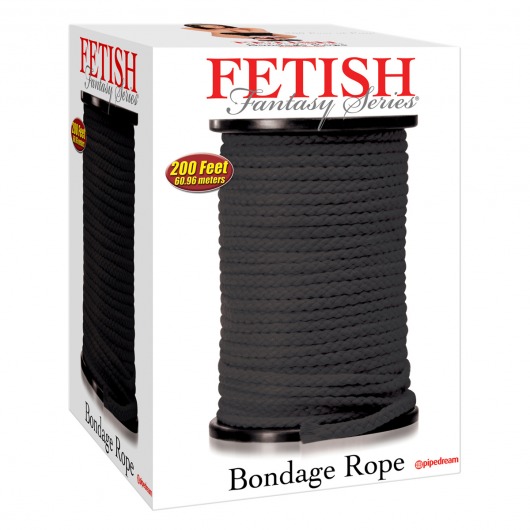 Черная веревка для связывания Bondage Rope - 60,9 м. - Pipedream - купить с доставкой в Йошкар-Оле