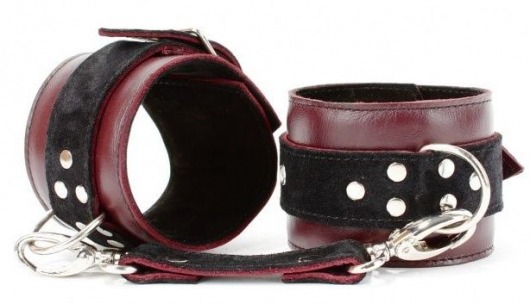 Бордовые наручники Ladys Arsenal на карабинах - БДСМ Арсенал - купить с доставкой в Йошкар-Оле