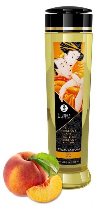 Массажное масло для тела с ароматом персика Stimulation - 240 мл. - Shunga - купить с доставкой в Йошкар-Оле