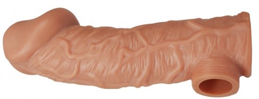 Телесная насадка на фаллос с отверстием для мошонки EXTREME SLEEVE - 17,6 см. - KOKOS - в Йошкар-Оле купить с доставкой