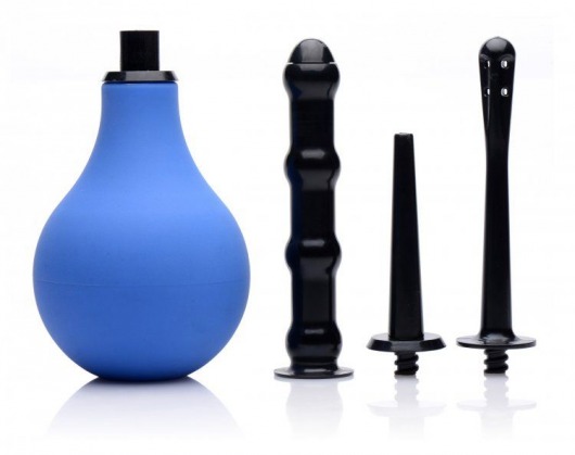 Анальный душ с 3 насадками Premium One-way Valve Anal Douche Set - XR Brands - купить с доставкой в Йошкар-Оле