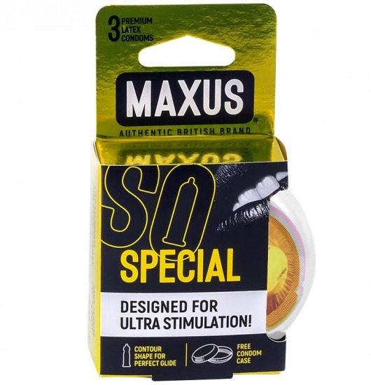 Презервативы с точками и рёбрами в пластиковом кейсе MAXUS Special - 3 шт. - Maxus - купить с доставкой в Йошкар-Оле