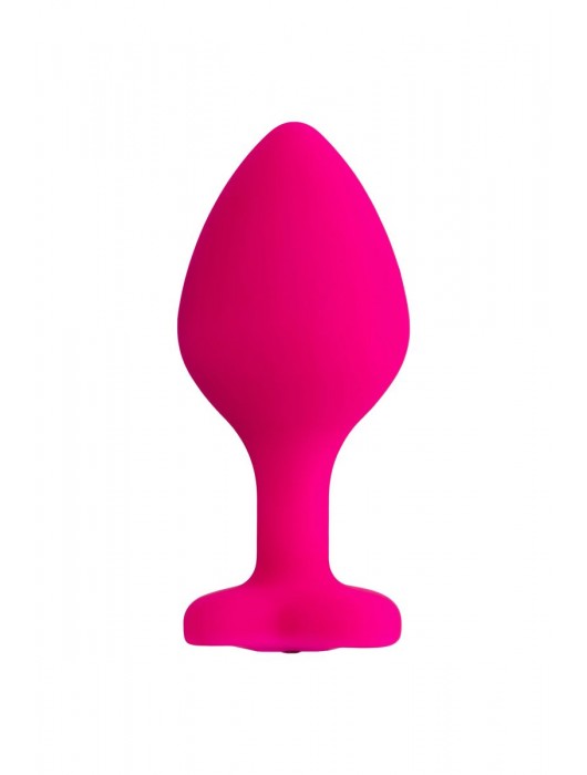 Розовая анальная втулка Diamond Heart с прозрачным кристаллом - 8 см. - ToyFa - купить с доставкой в Йошкар-Оле