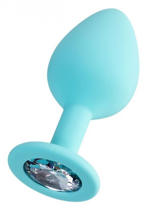 Мятная анальная втулка Brilliant с прозрачным кристаллом - 8 см. - ToyFa - купить с доставкой в Йошкар-Оле