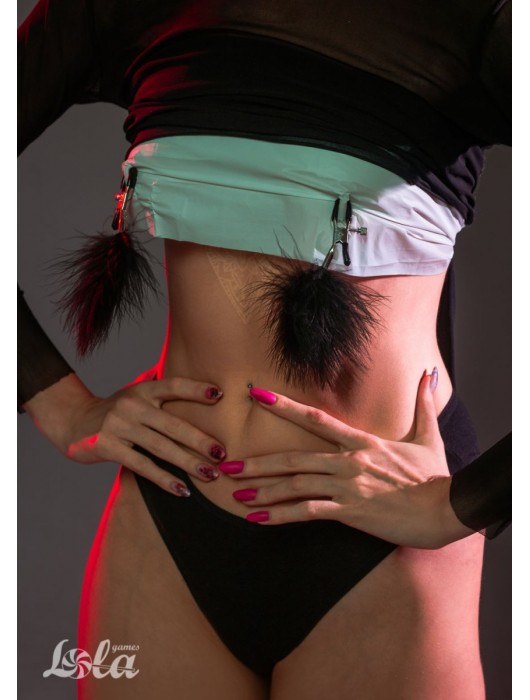 Зажимы на соски с черным пухом Euphoric - Lola Games - купить с доставкой в Йошкар-Оле