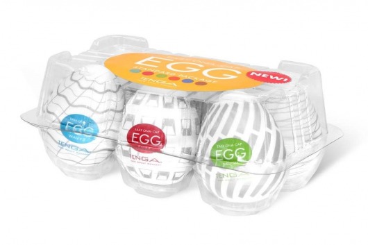 Набор из 6 мастурбаторов Tenga EGG Easy Beat с различным рельефом - Tenga - в Йошкар-Оле купить с доставкой