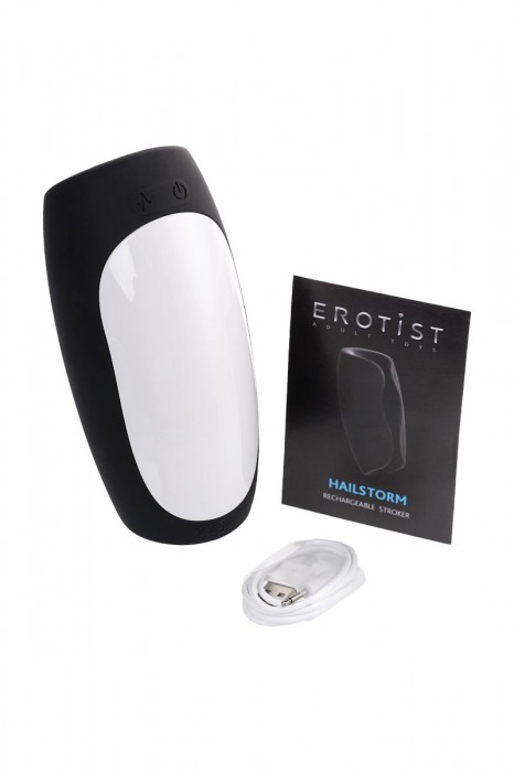 Черно-белый перезаряжаемый мастурбатор Erotist Hailstorm - Erotist Adult Toys - в Йошкар-Оле купить с доставкой