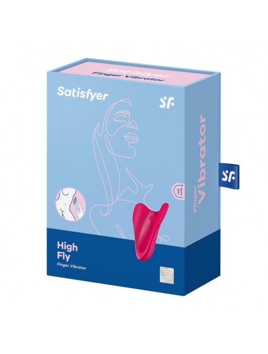 Малиновый унисекс вибратор на палец High Fly - Satisfyer