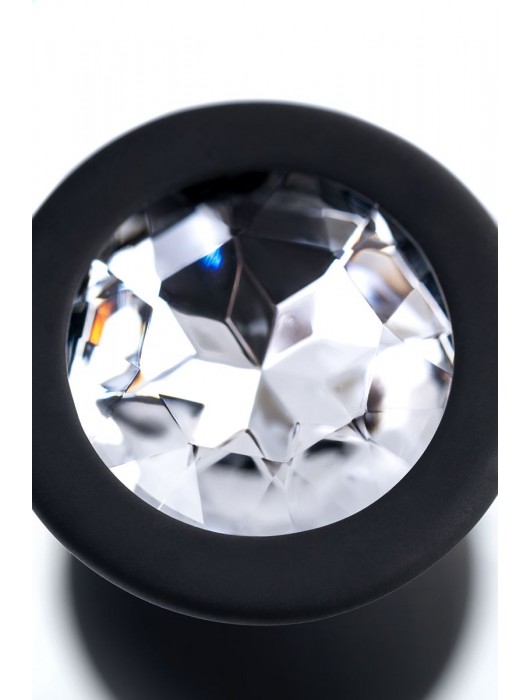 Черная анальная втулка с прозрачным стразом - 7,2 см. - POPO Pleasure - купить с доставкой в Йошкар-Оле