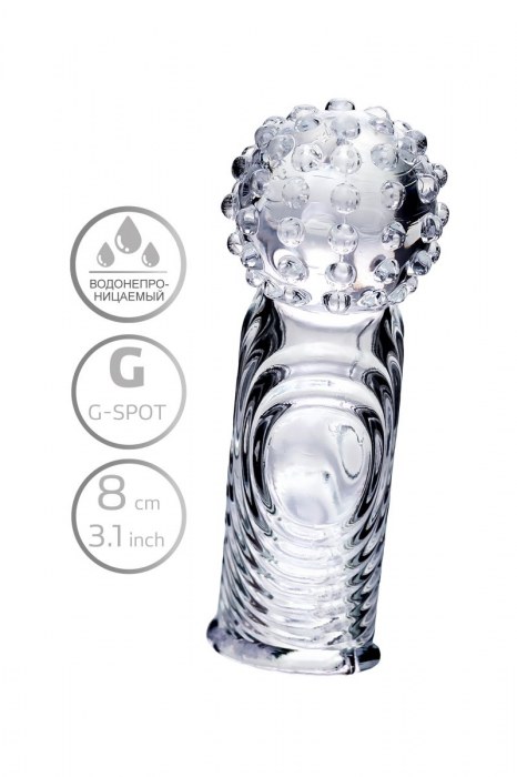 Прозрачная рельефная насадка на палец Ricol - 8 см. - A-toys