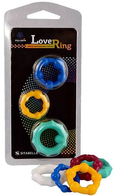 Набор из 3 цветных эрекционных колец Love Ring - Sitabella - в Йошкар-Оле купить с доставкой