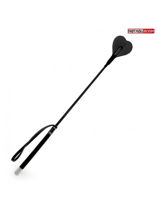 Черный стек с наконечником-сердечком - 54 см. - Notabu - купить с доставкой в Йошкар-Оле