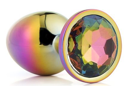 Голографическая анальная втулка с радужным кристаллом - 7,1 см. - Dream Toys - купить с доставкой в Йошкар-Оле